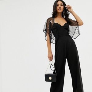 NWT ASOS flutter sleeve black jumpsuit